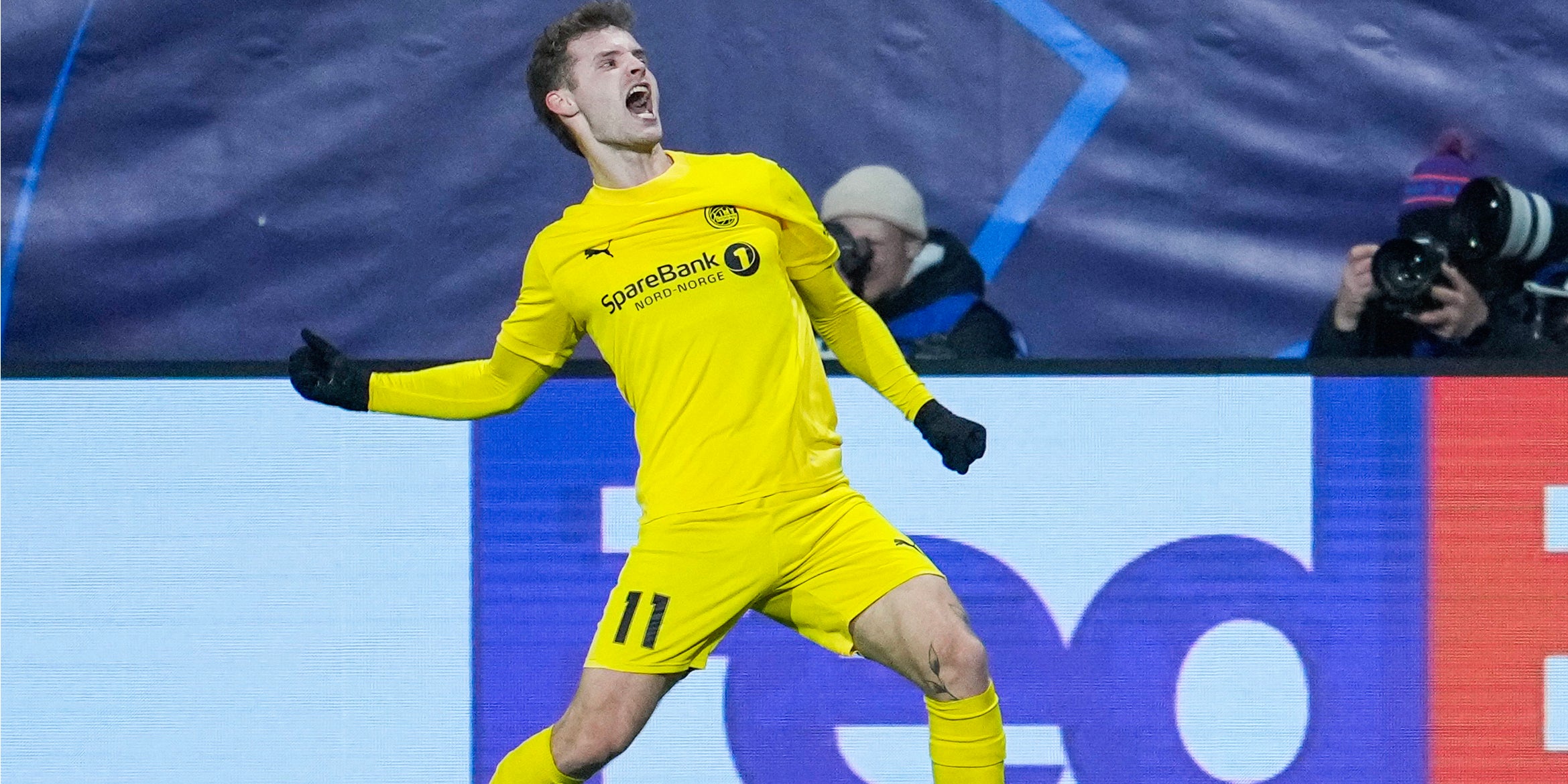Ole Didrik Blomberg, celebrant el seu gol contra l'Sporting de Portugal | Europa Press