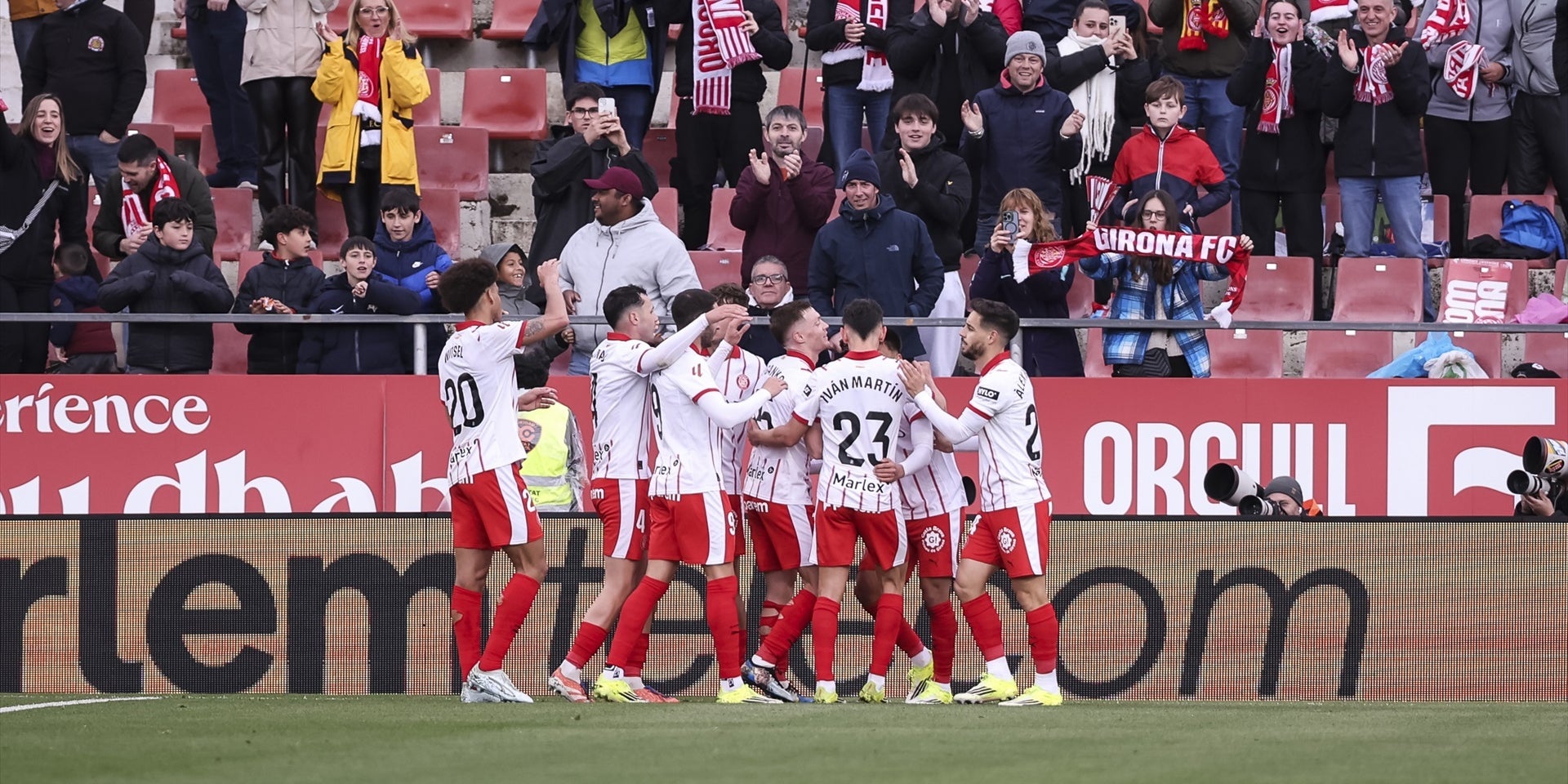 Els jugadors del Girona celebren el 3-0 contra l'Athletic | Europa Press