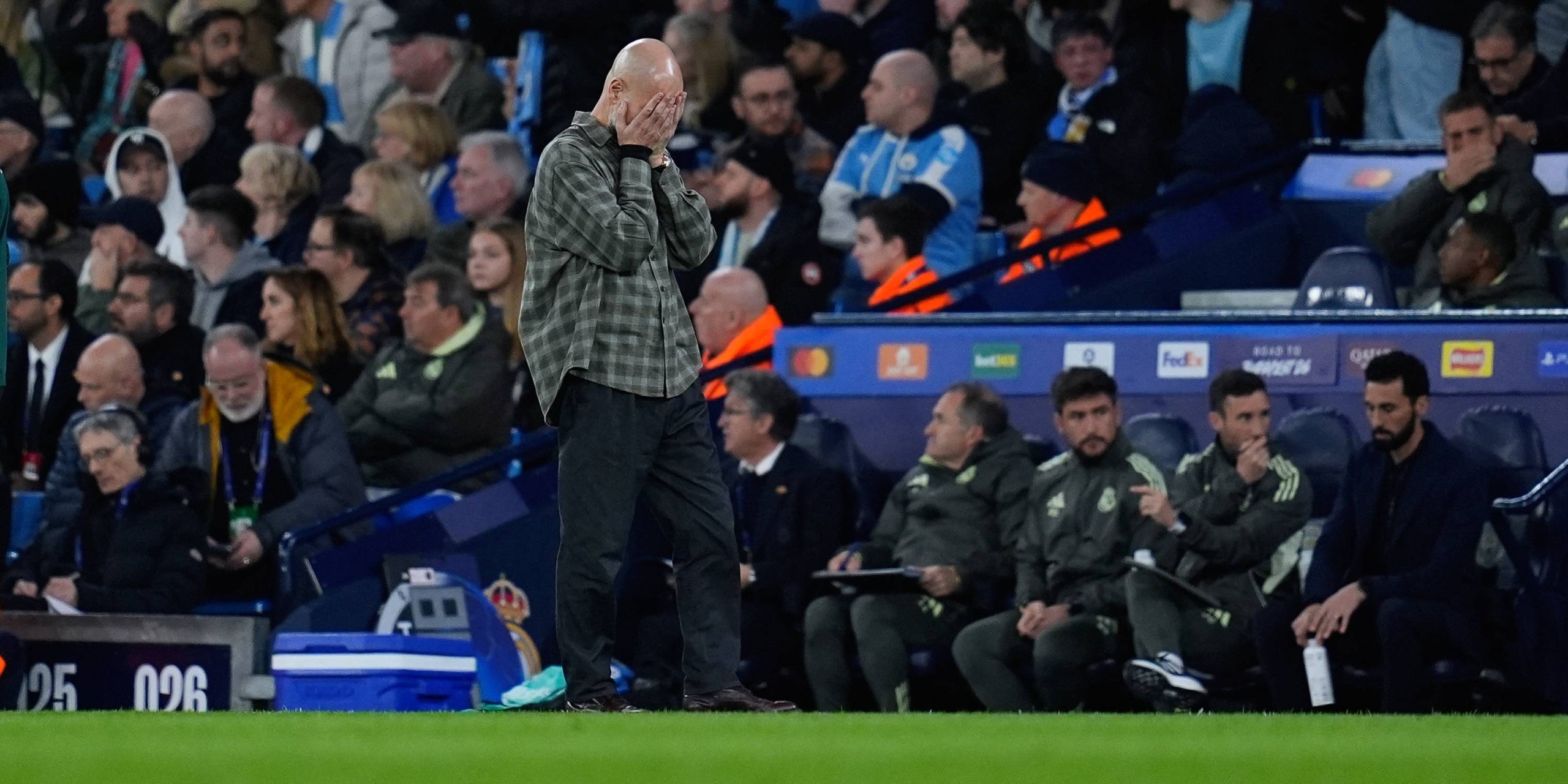 Pep Guardiola, durant el City-Madrid | Europa Press