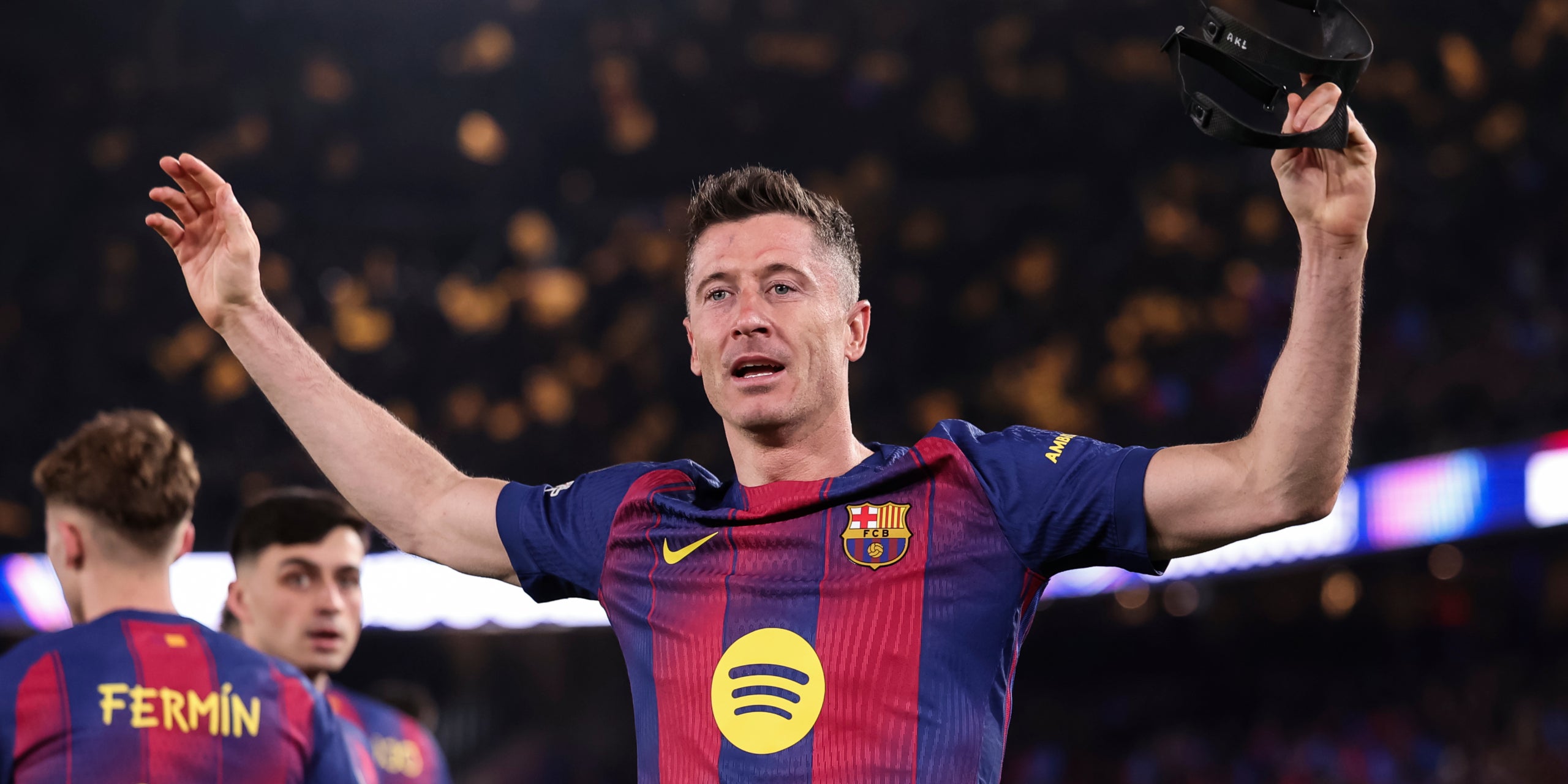 Robert Lewandowski, celebrant un gol amb el Barça | Europa Press