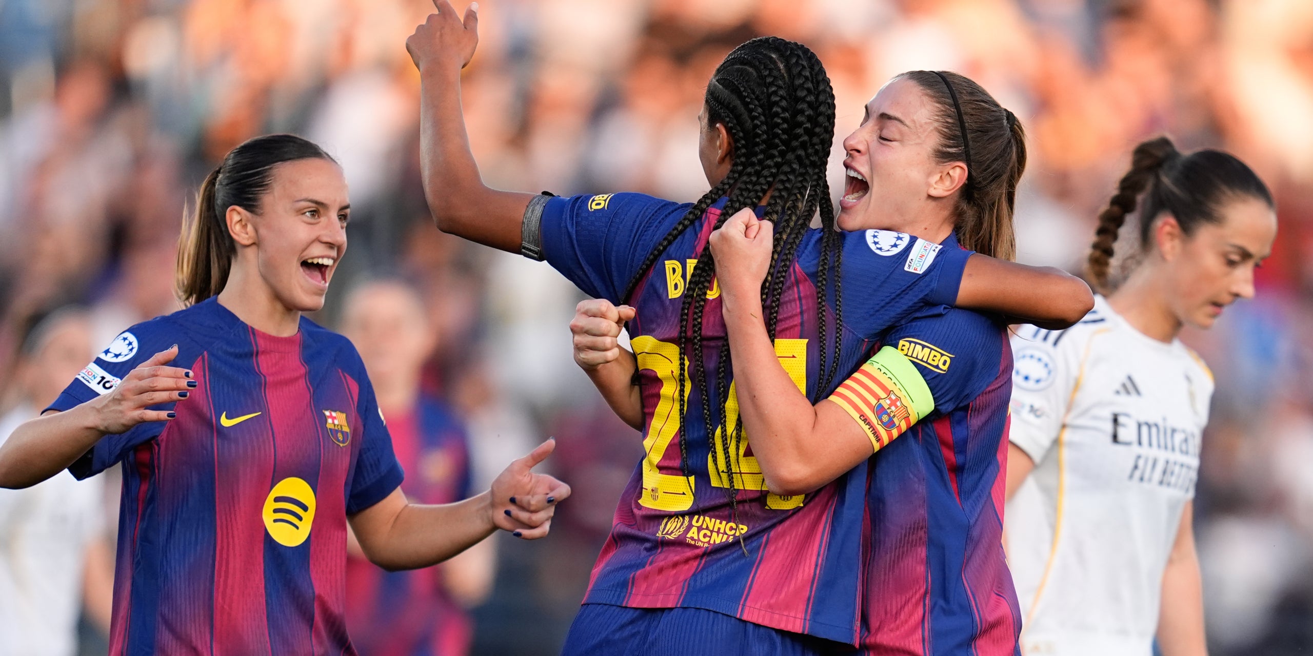 Les jugadores del Barça, celebrant un gol contra el Madrid a la Champions | Europa Press