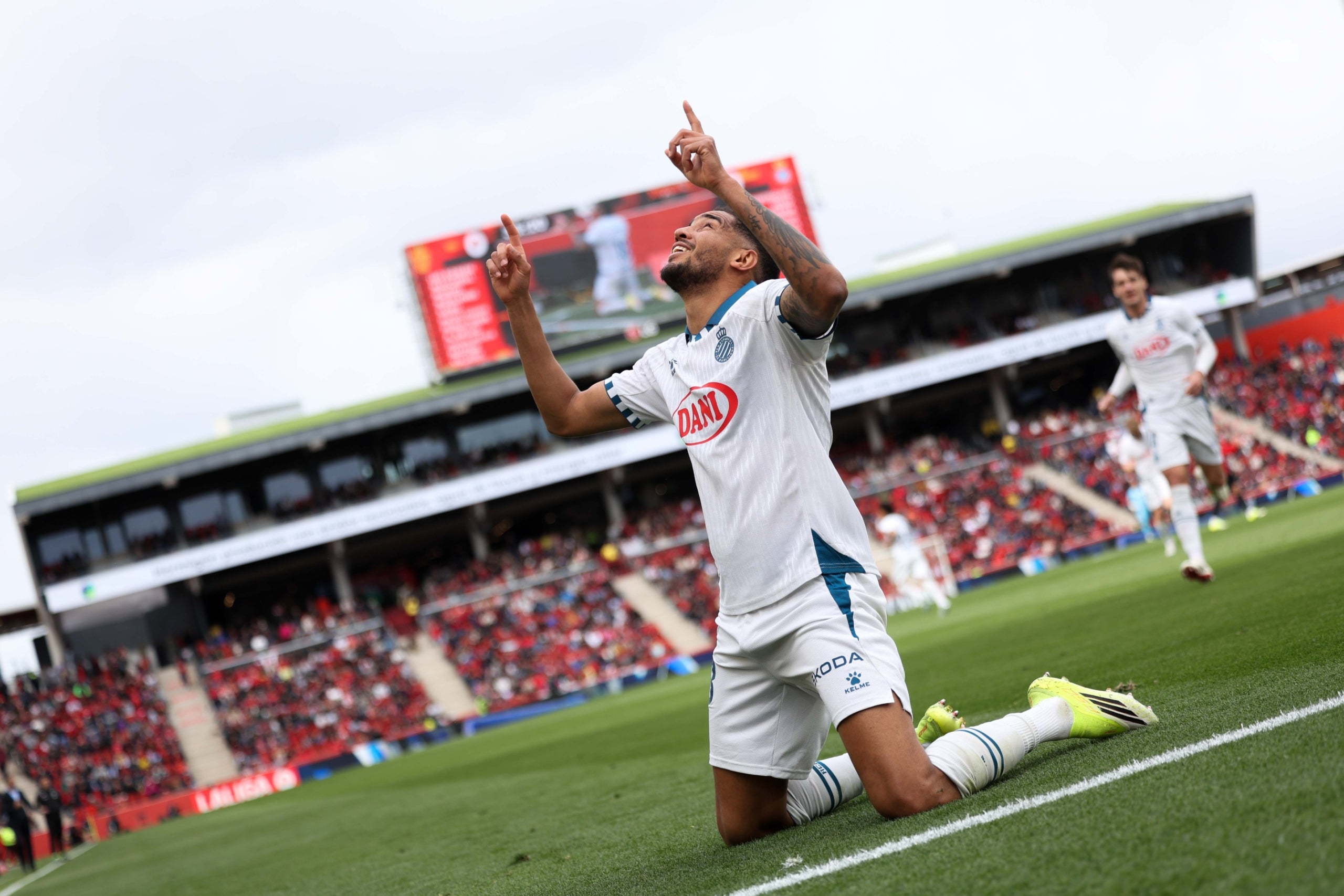 Pickel, celebrant el seu gol contra el Mallorca a la primera part, ha acabat expulsat a la segona | RCD Espanyol