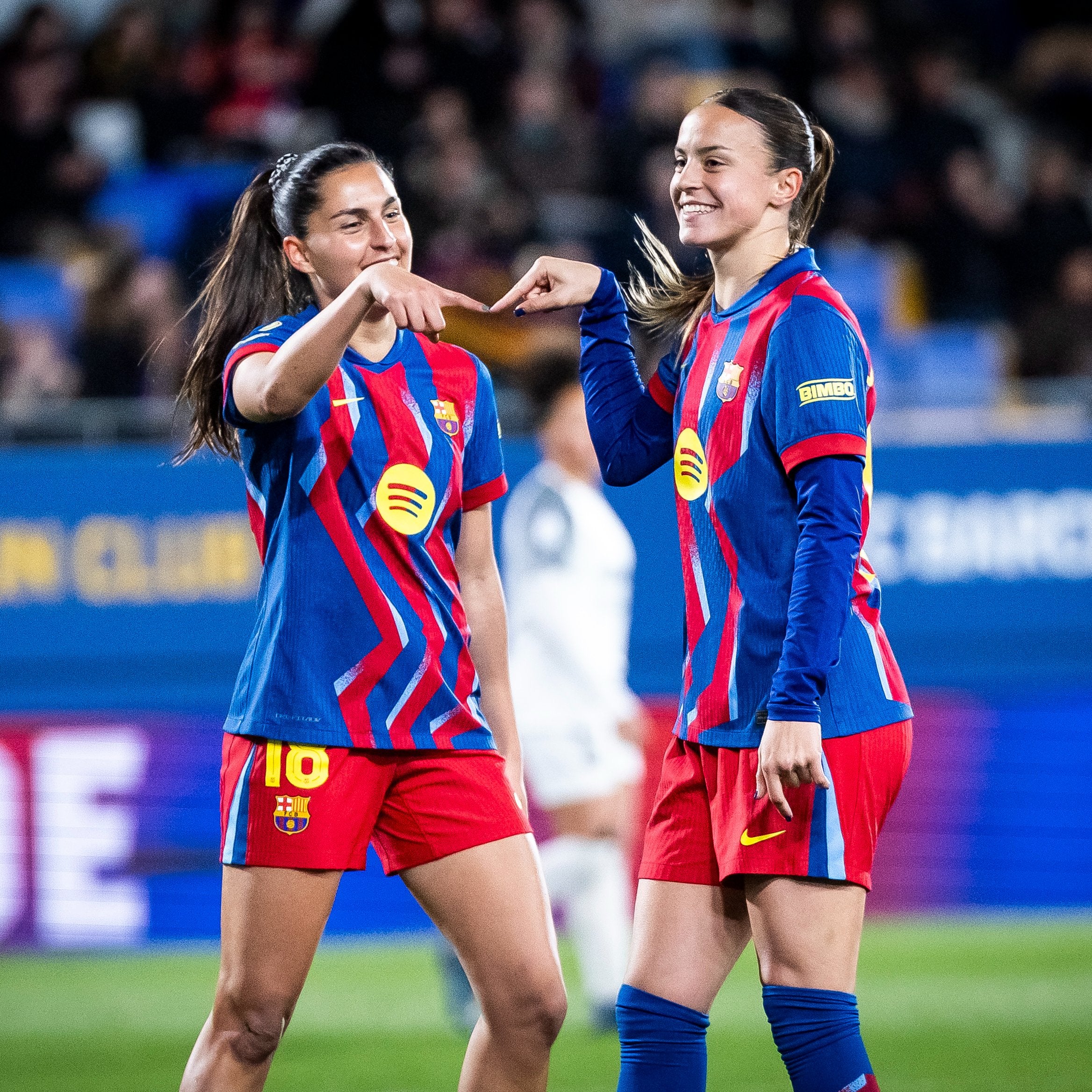 Les jugadores del Barça, celebrant un dels gols contra el Badalona | FC Barcelona