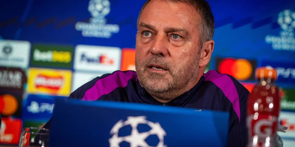 Hansi Flick, durant una roda de premsa amb el Barça | FC Barcelona