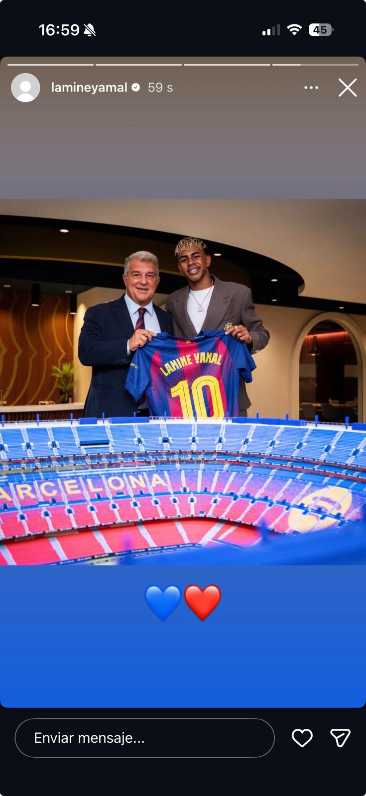 La imatge publicada per Lamine a Instagram | FC Barcelona