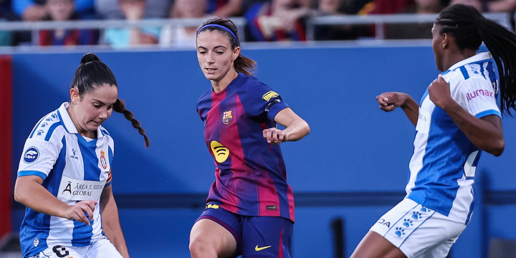Aitana Bonmatí, durant un derbi contra l'Espanyol | Europa Press