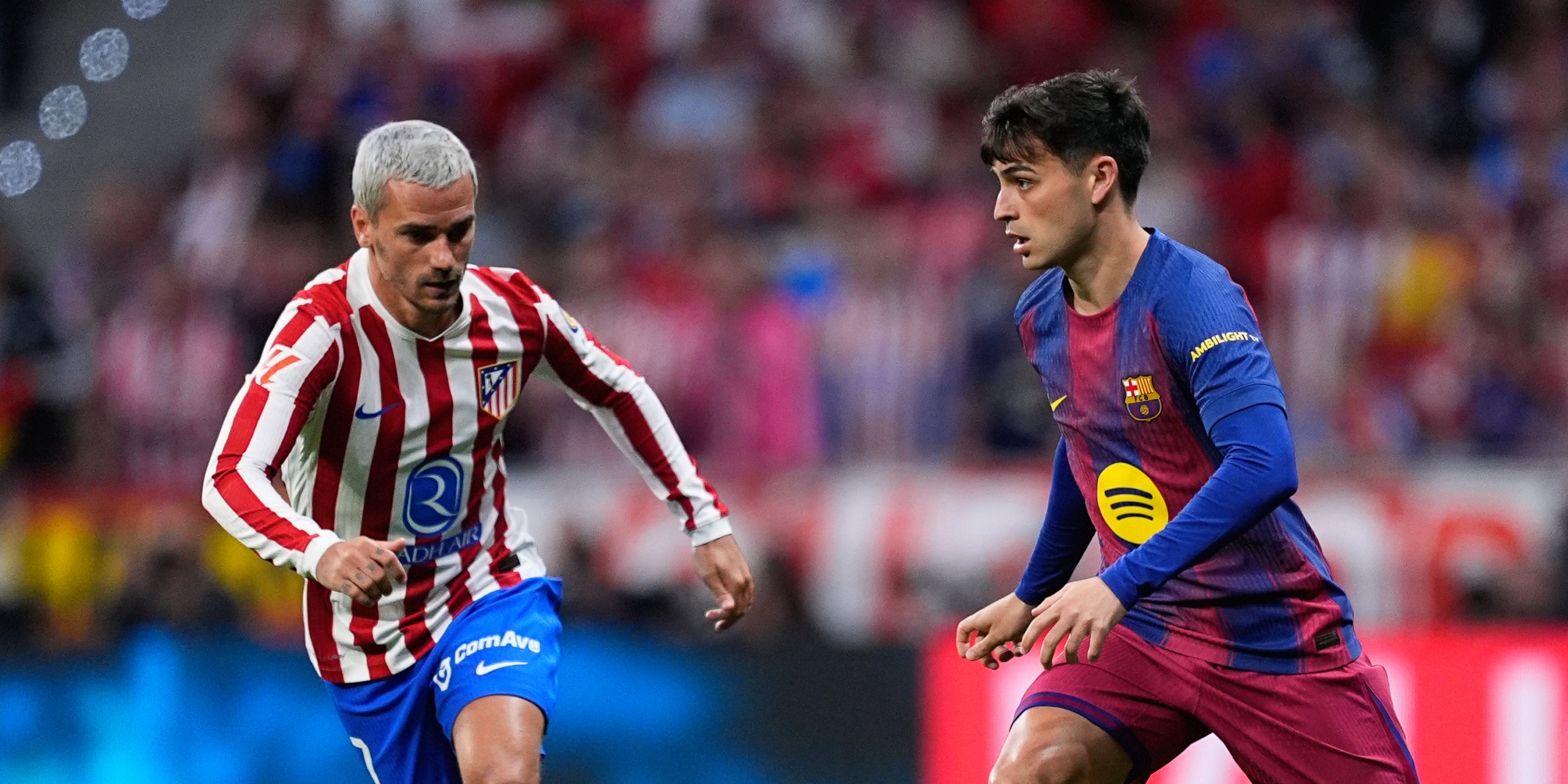 Antoine Griezmann i Pedri González, durant un Atlètic de Madrid-Barça | Europa Press