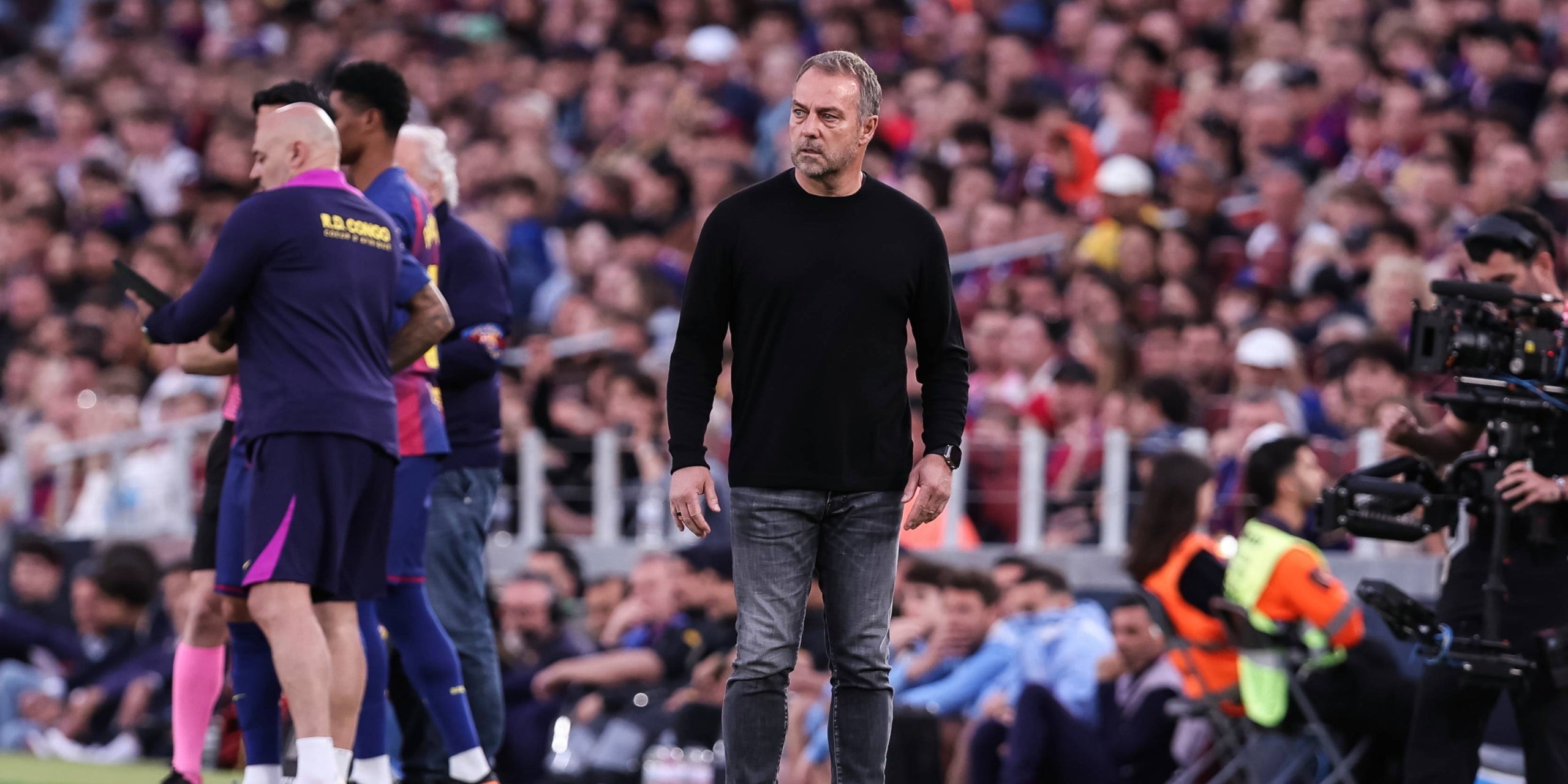 Hansi Flick, al partit de lliga contra l'Espanyol. | Europa Press