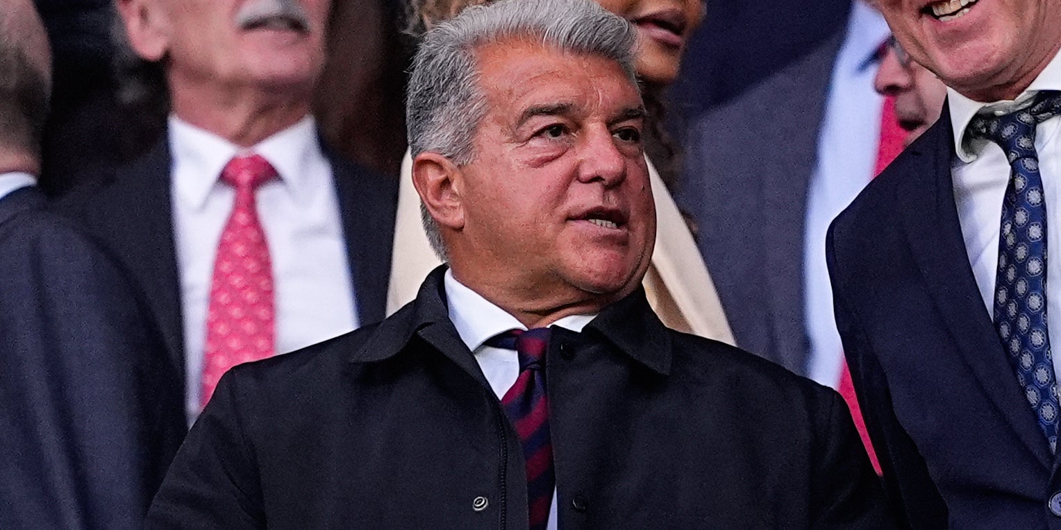 Joan Laporta, en el palco del Metropolitano | Europa Press