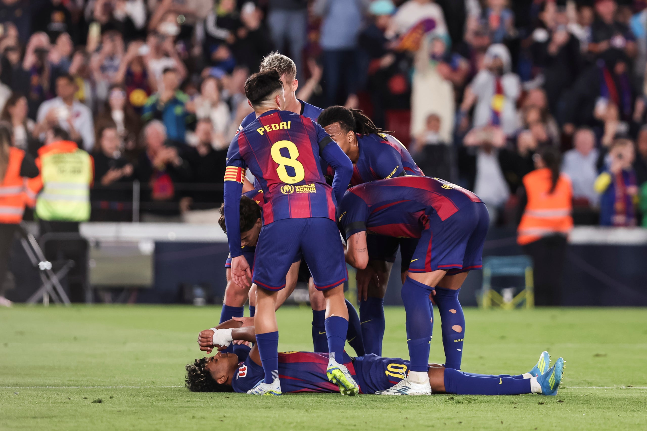 La lesió de Lamine Yamal durant el Barça-Celta | Europa Press