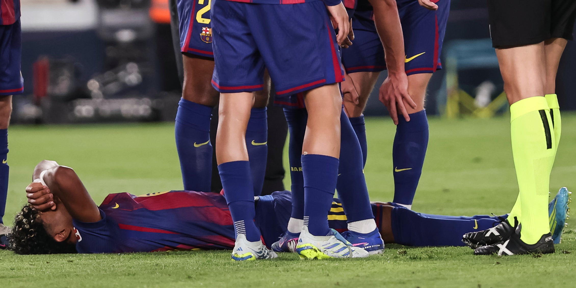 Lamine Yamal, després de lesionar-se contra el Celta | Europa Press