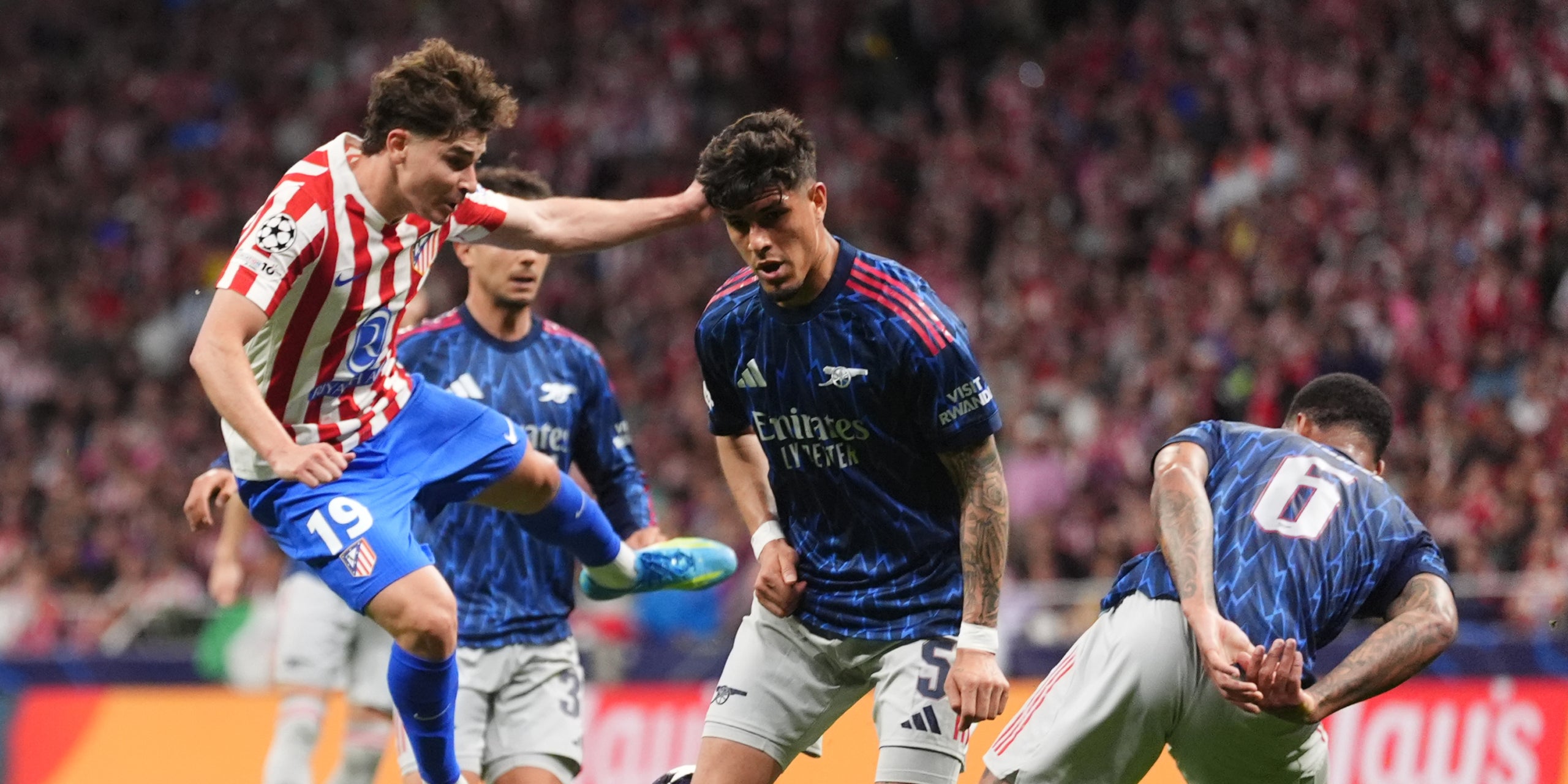 Julián Alvarez, durant l'Atlètic de Madrid-Arsenal de Champions | Europa Press