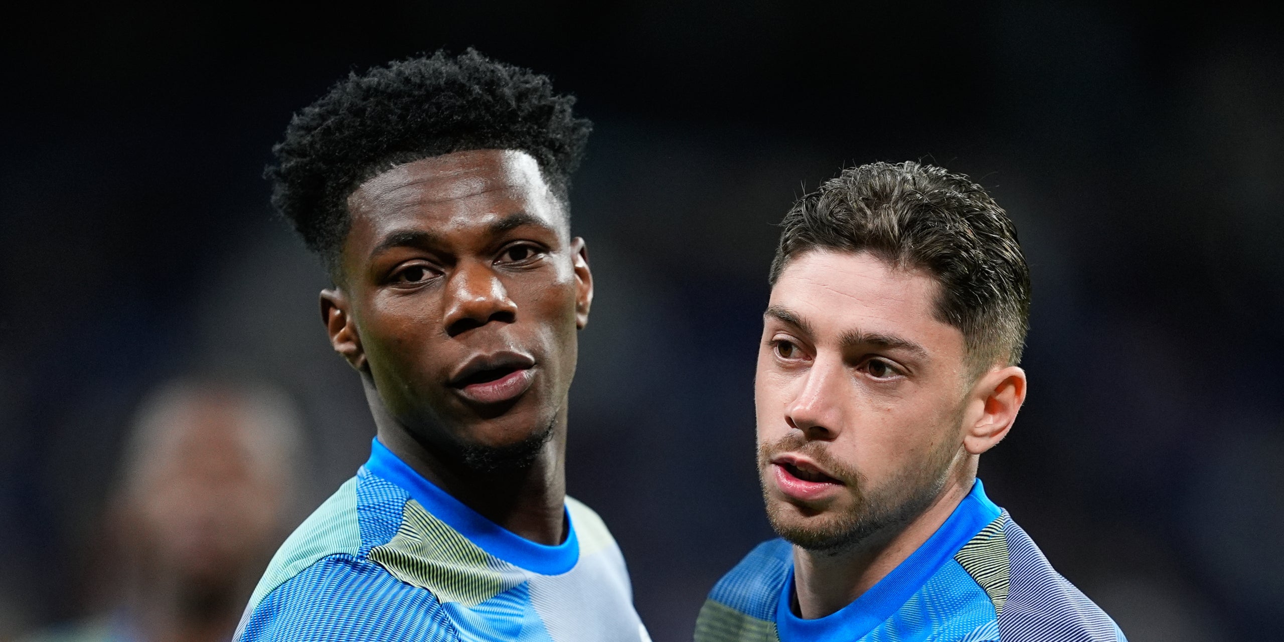 Aurelien Tchouameni i Fede Valverde, durant un partit amb el Madrid | Europa Press