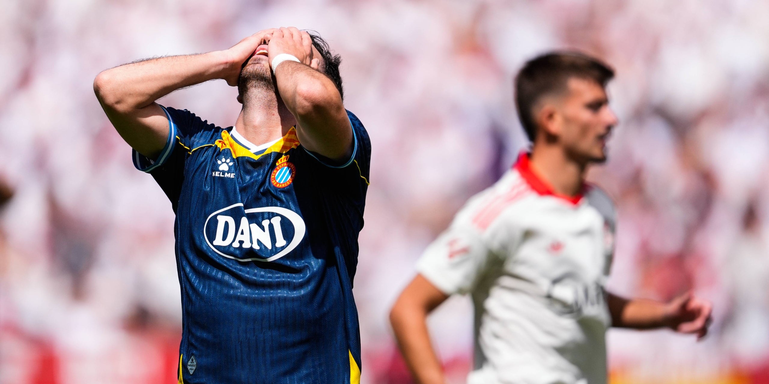 Edu Expósito a la derrota de l'Espanyol a Sevilla. | Europa Press