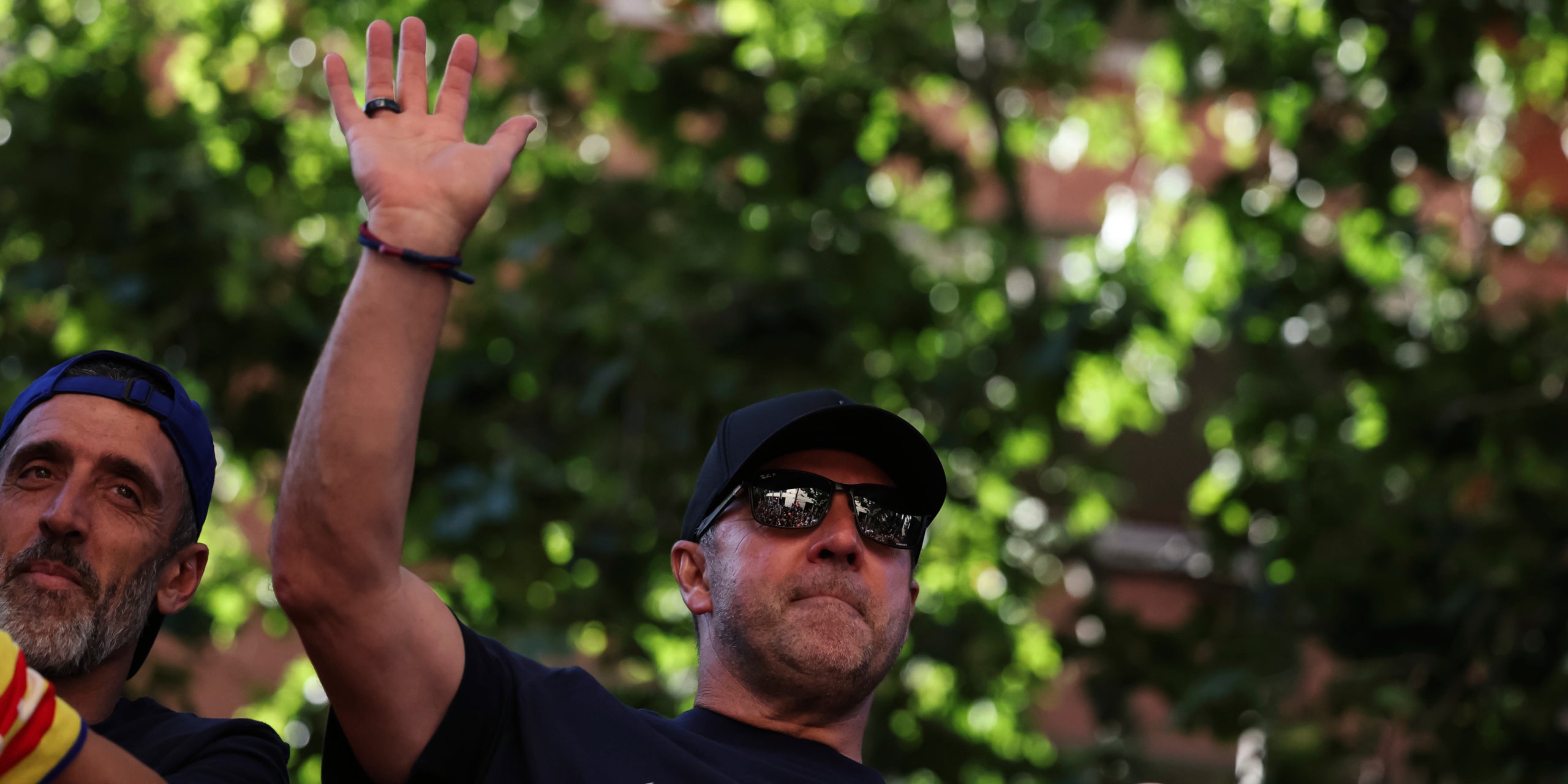 Hansi Flick, durant la rua del Barça | Europa Press