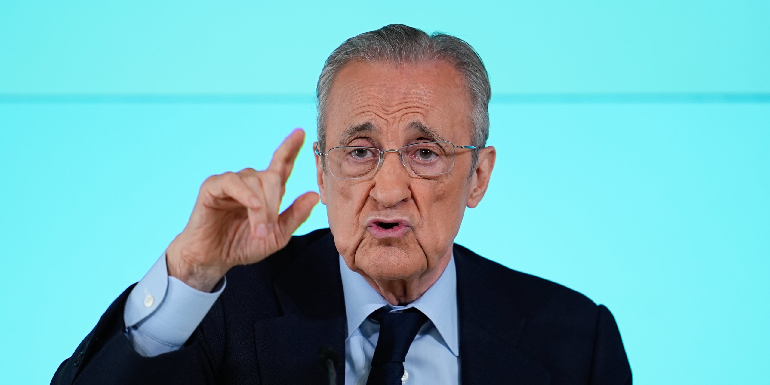 Florentino Pérez, durant una roda de premsa amb el Madrid | Europa Press