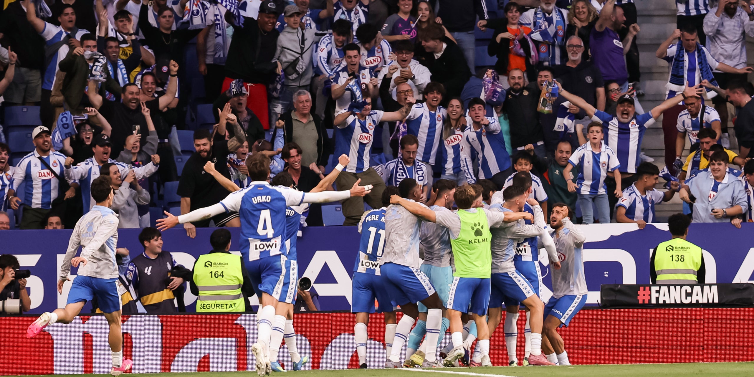 Els jugadors de l'Espanyol, celebrant un gol a l'RCDE Stadium | Europa Press