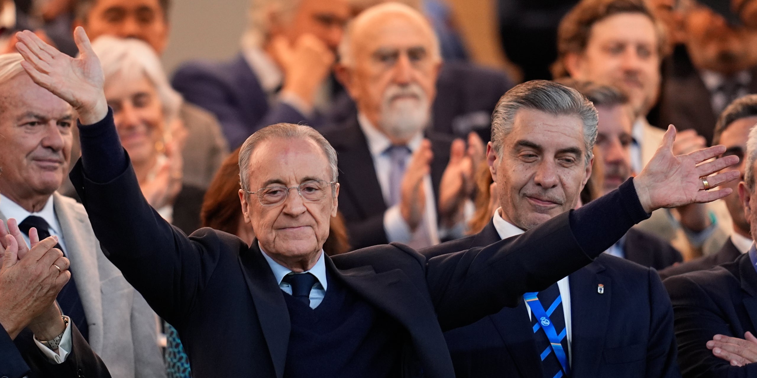 Florentino Pérez, a la llotja del Bernabéu durant el Madrid-Oviedo | Europa Press