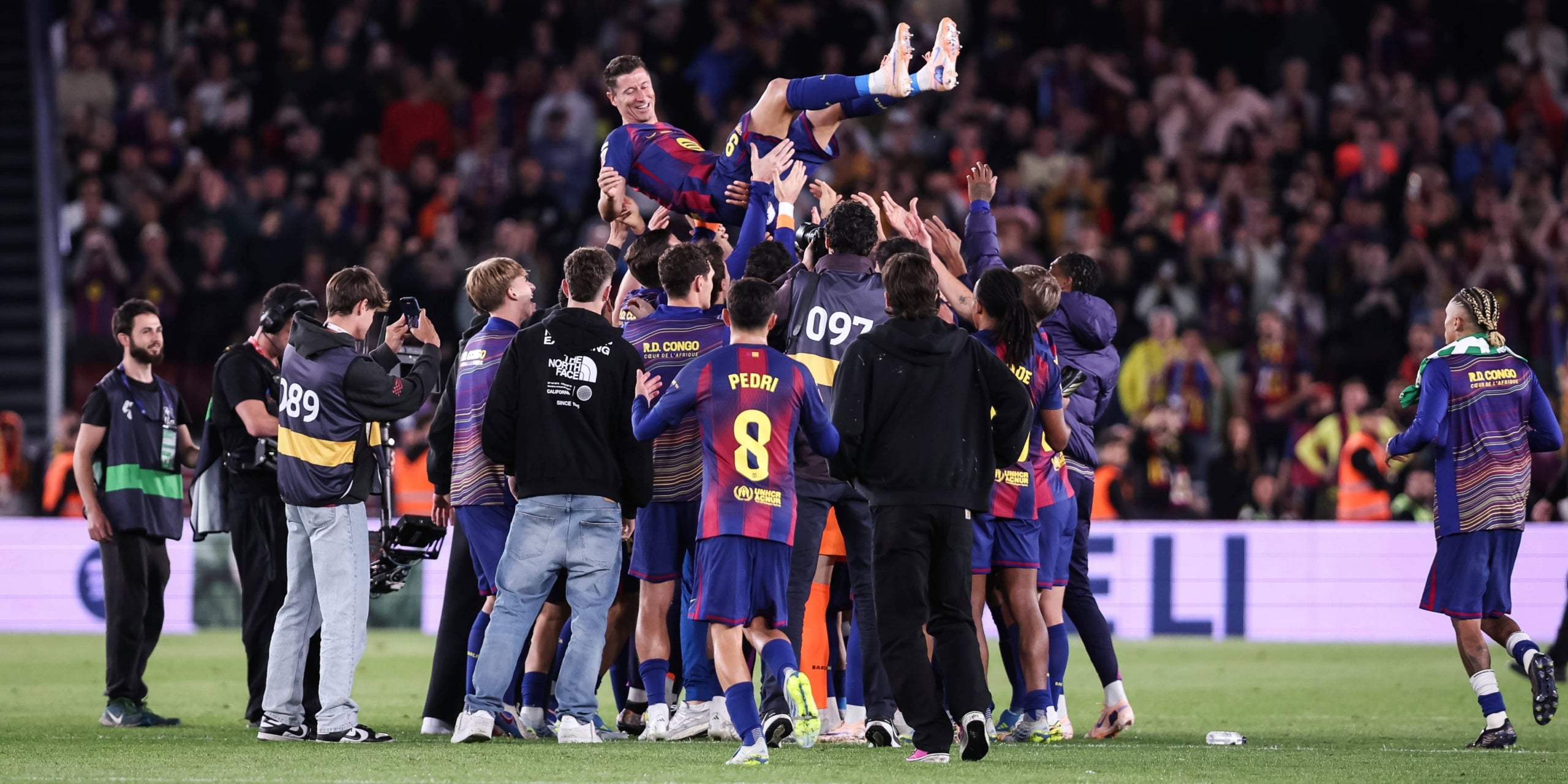 Robert Lewandowski, en el seu comiat al Camp Nou | Europa Press