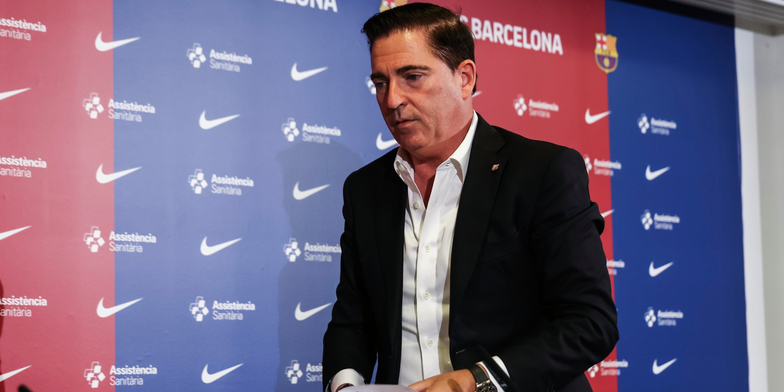 Xavi Pascual, en la seva roda de premsa de comiat del Barça | Europa Press