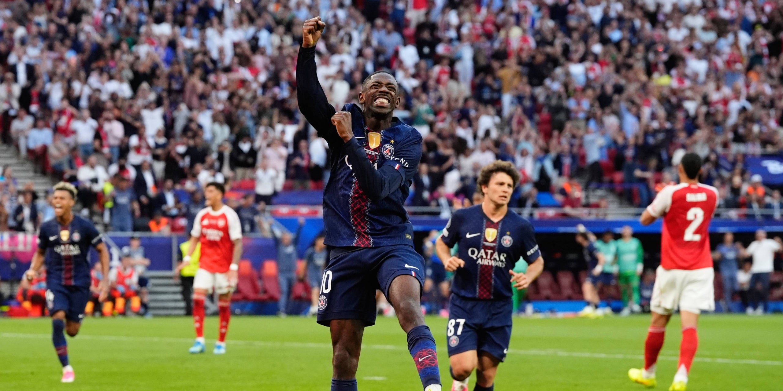 Ousmane Dembélé, després de marcar el gol de l'empat. | Europa Press