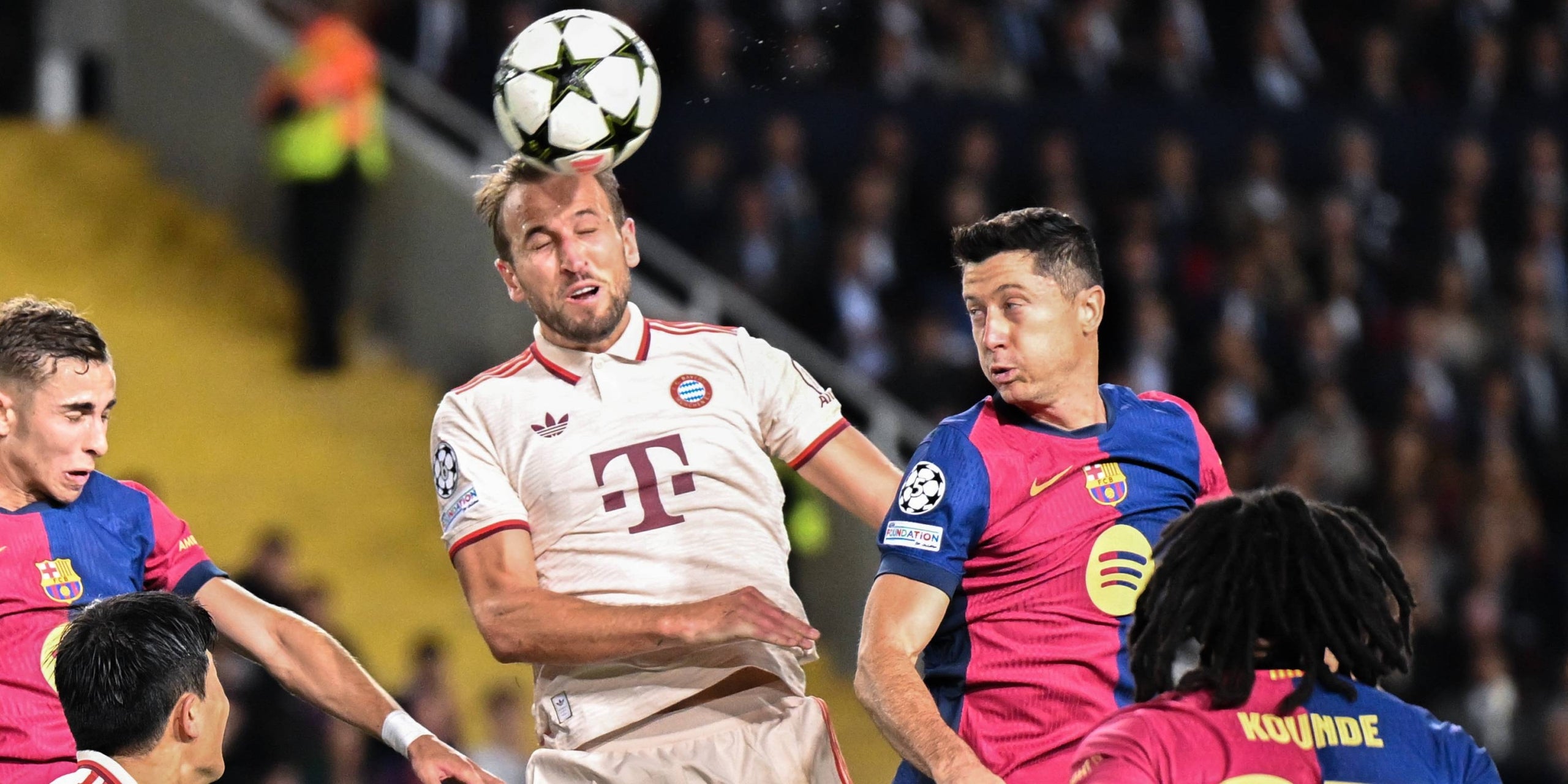 Harry Kane i Robert Lewandowski, durant un partit entre el Bayern i el Barça | Europa Press
