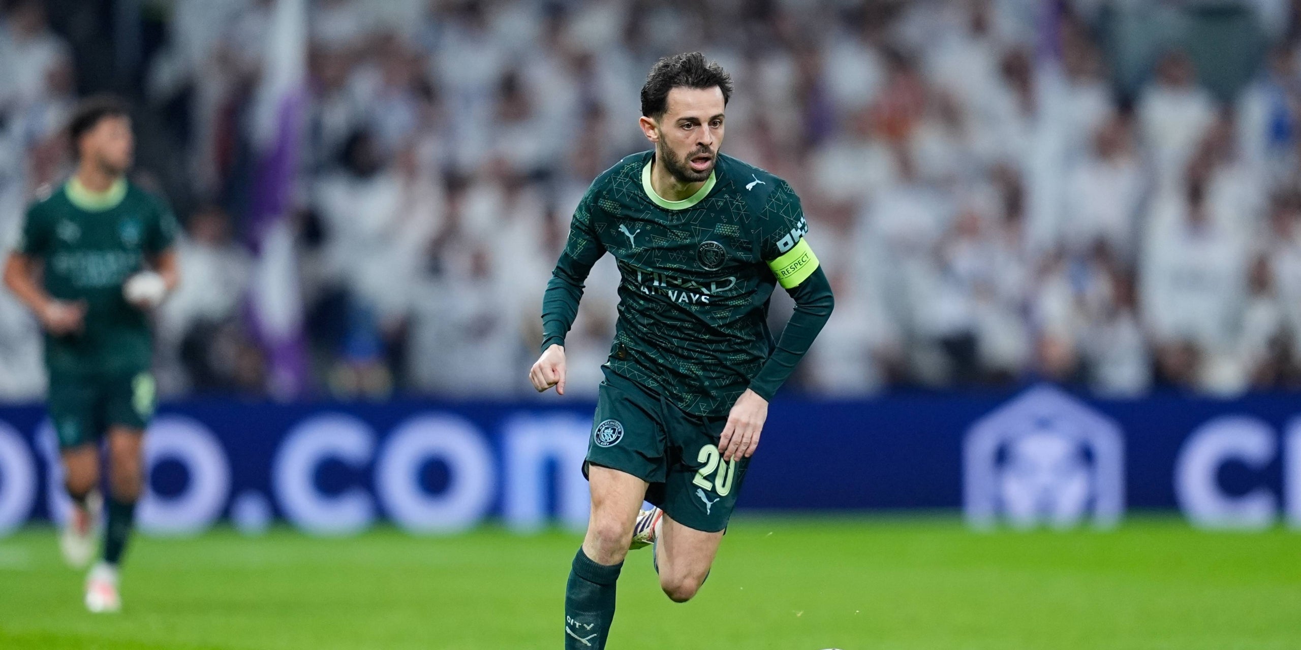 Bernardo Silva a un partit de Champions contra el Reial Madrid. | Europa Press