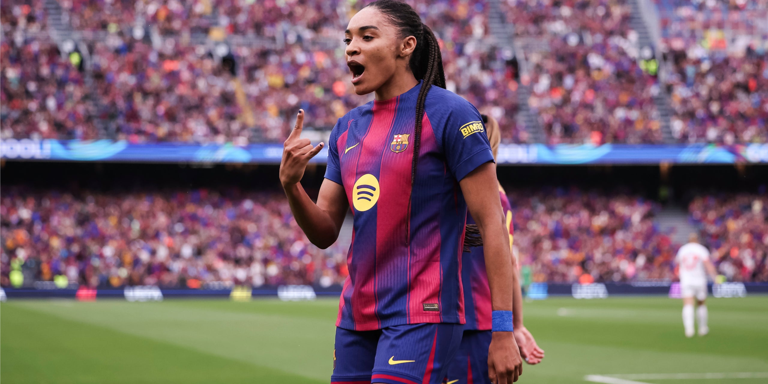 Salma Paralluelo, celebrant un gol amb el Barça | Europa Press