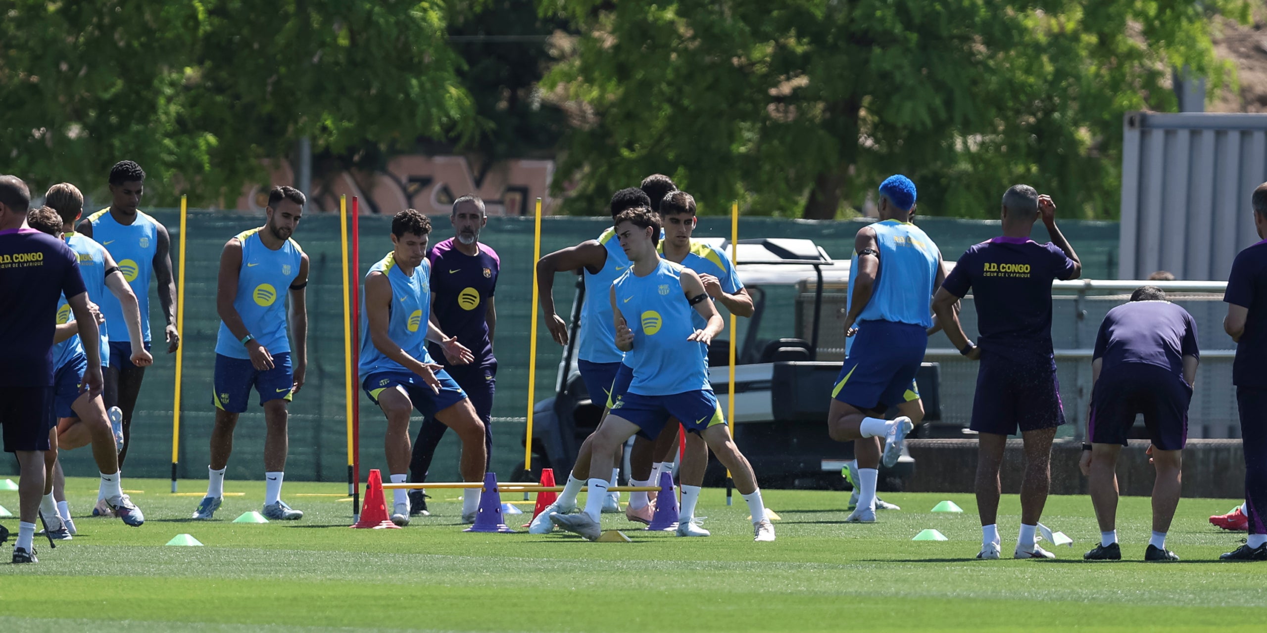 Els jugadors del Barça, durant un entrenament | Europa Press