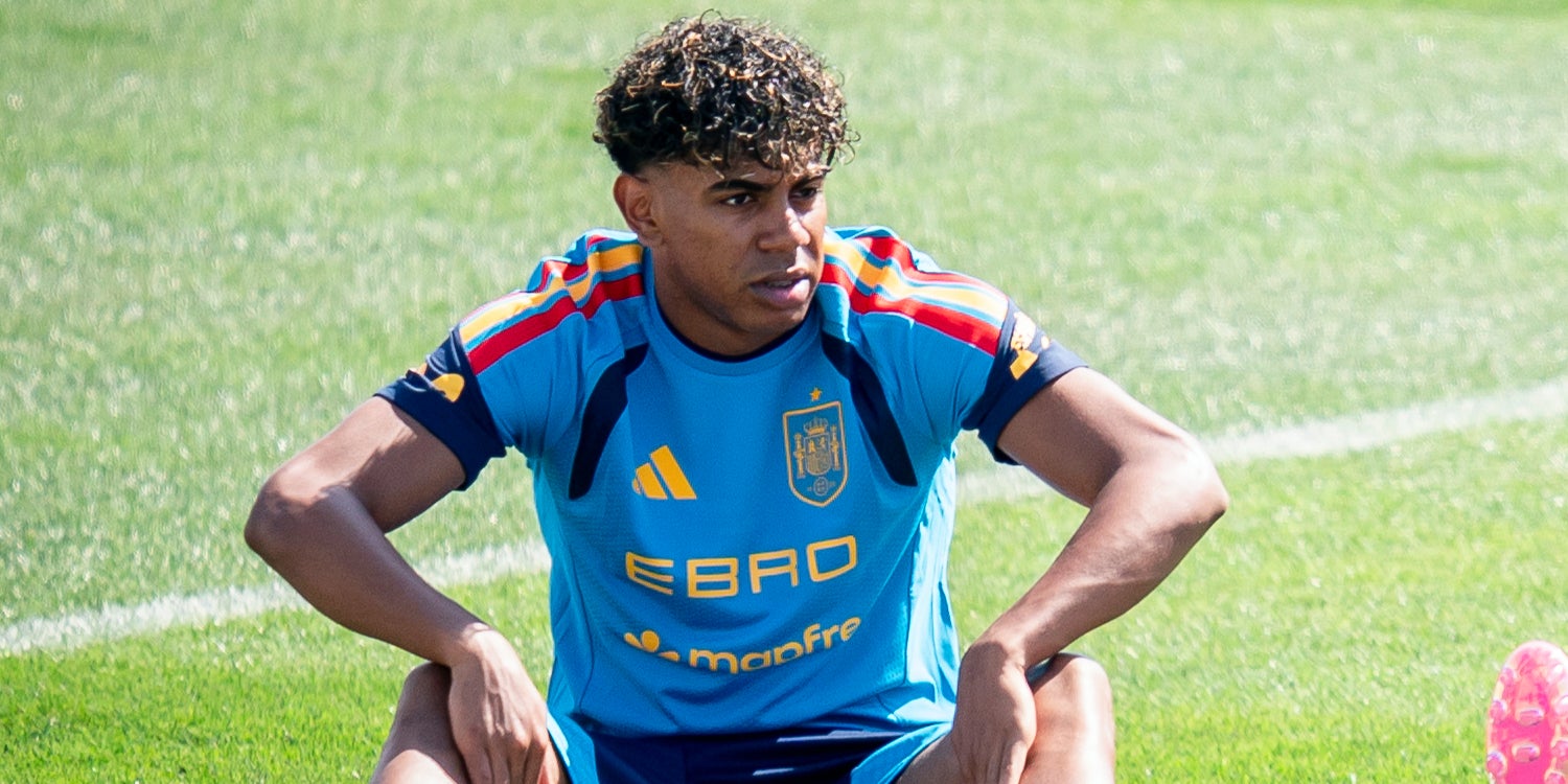 Lamine Yamal, durant un entrenament amb la selecció espanyola | Europa Press