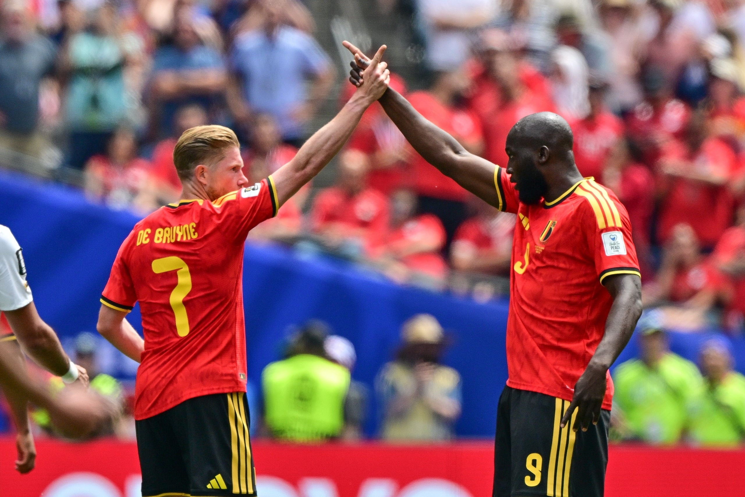 Kevin de Bruyne i Romelu Lukaku, celebrant el gol contra Egipte | Europa Press