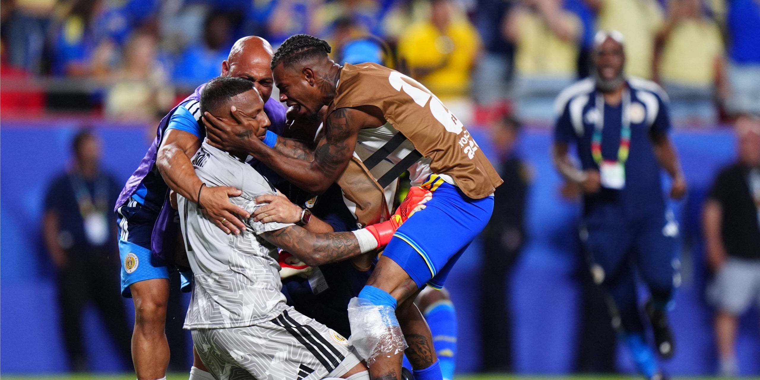 Els jugadors de Curaçao celebren un empat històric. | Europa Press
