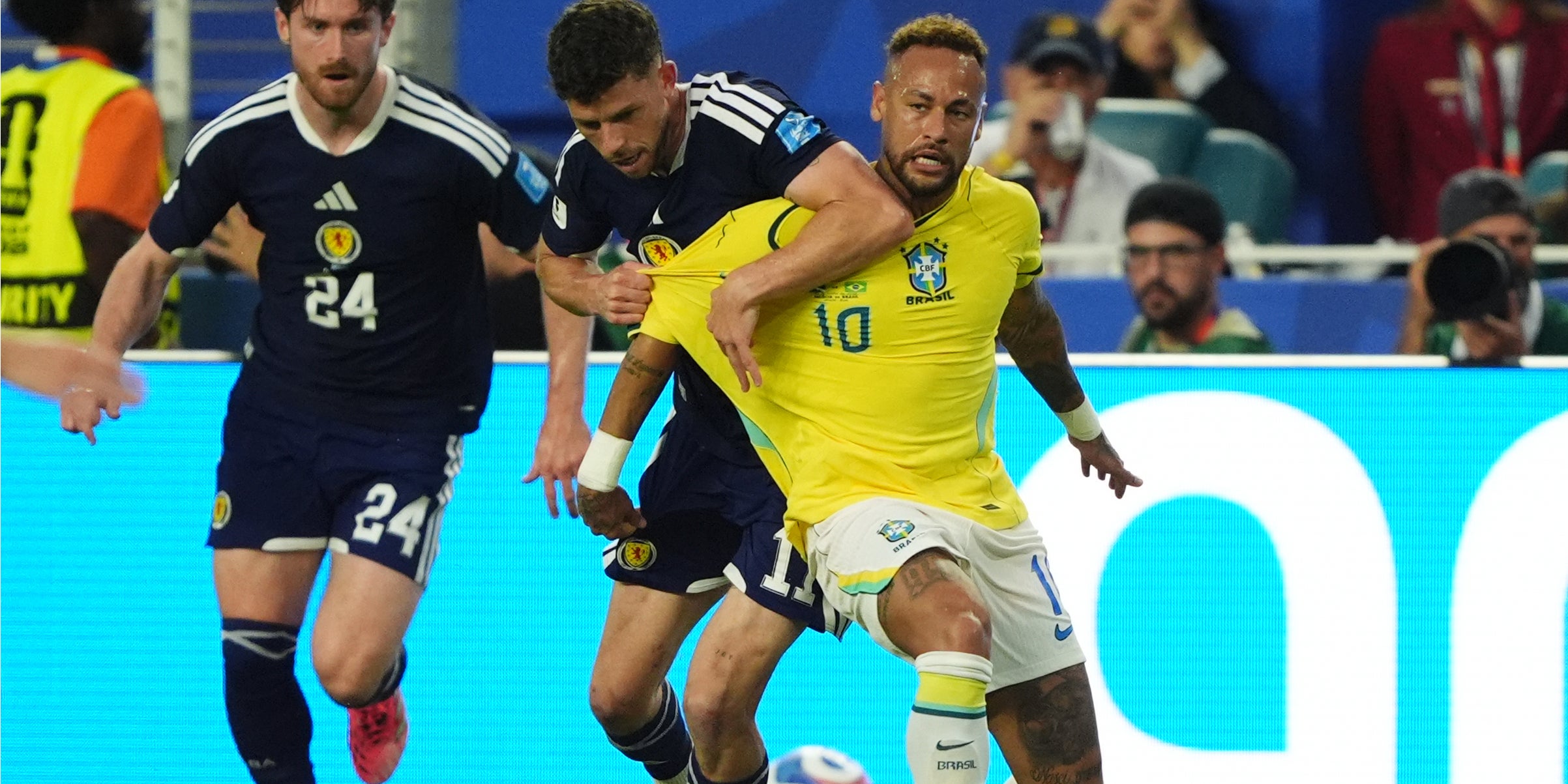 Neymar Jr., durant el partit contra la selecció escocesa | Europa Press