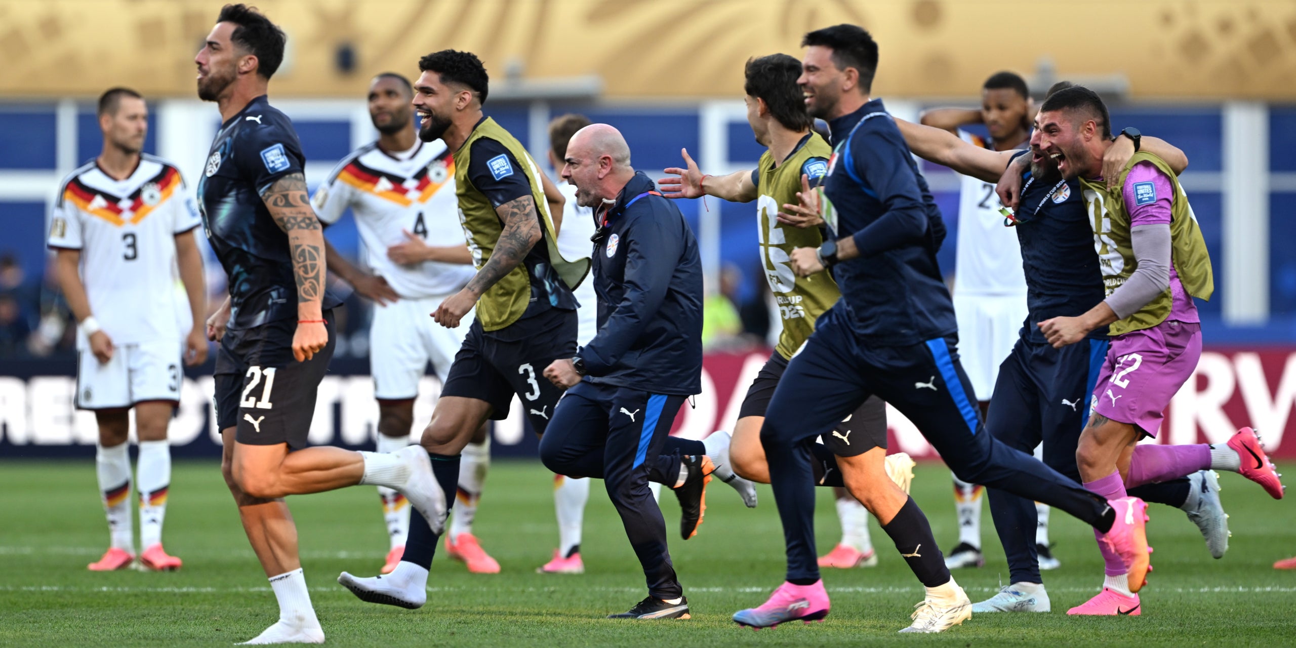 Els jugadors del Paraguai, celebrant l'eliminació d'Alemanya | Europa Press
