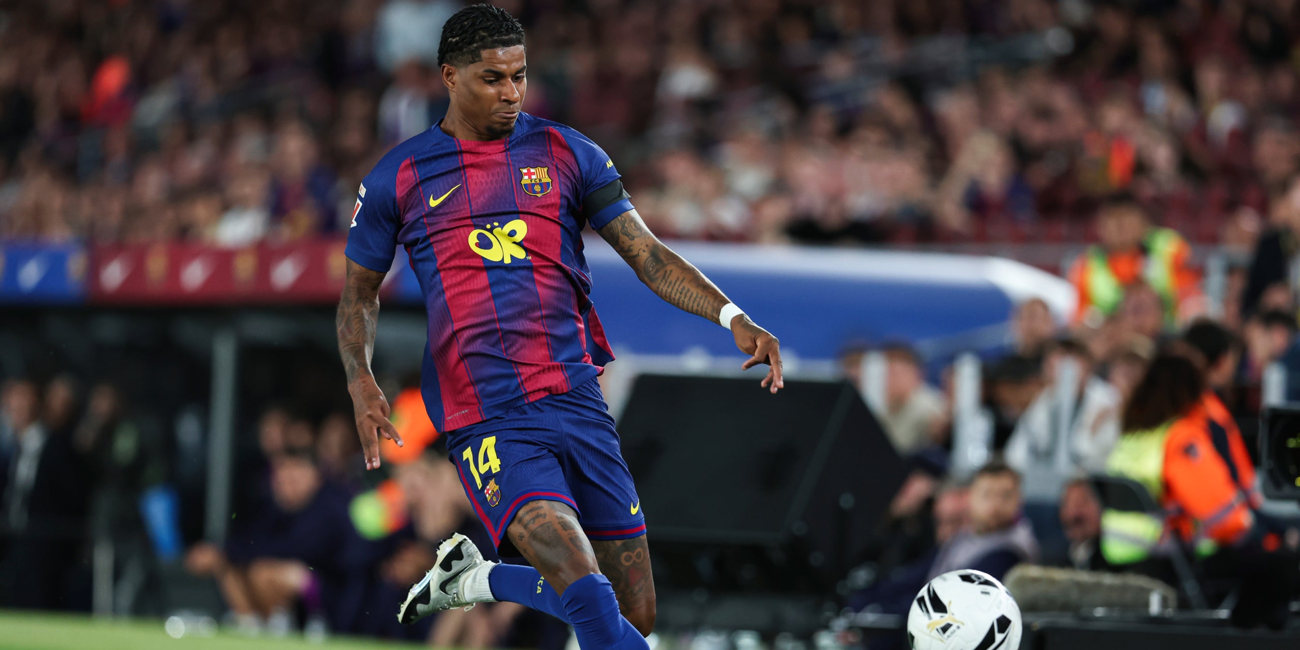 Marcus Rashford, durant un partit amb el Barça | Europa Press