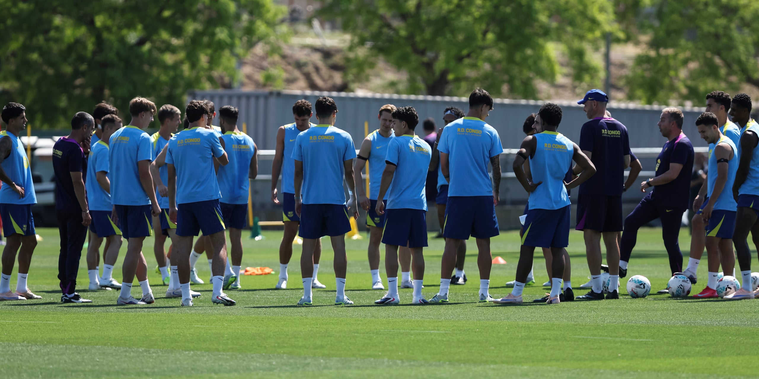 Els jugadors del Barça, durant un entrenament | Europa Press
