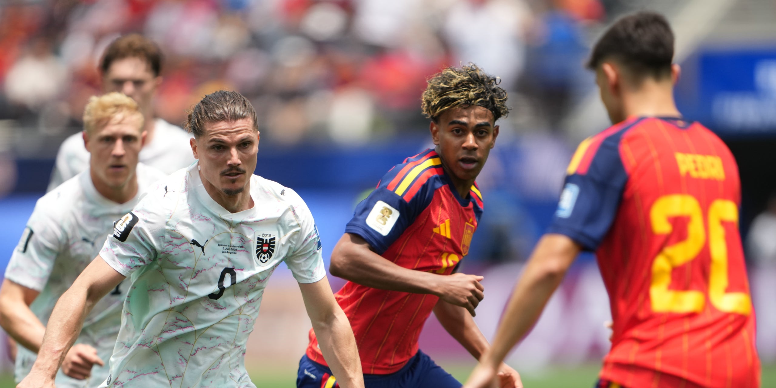 Lamine Yamal i Pedri González, durant l'Espanya-Àustria del Mundial 2026 | Europa Press