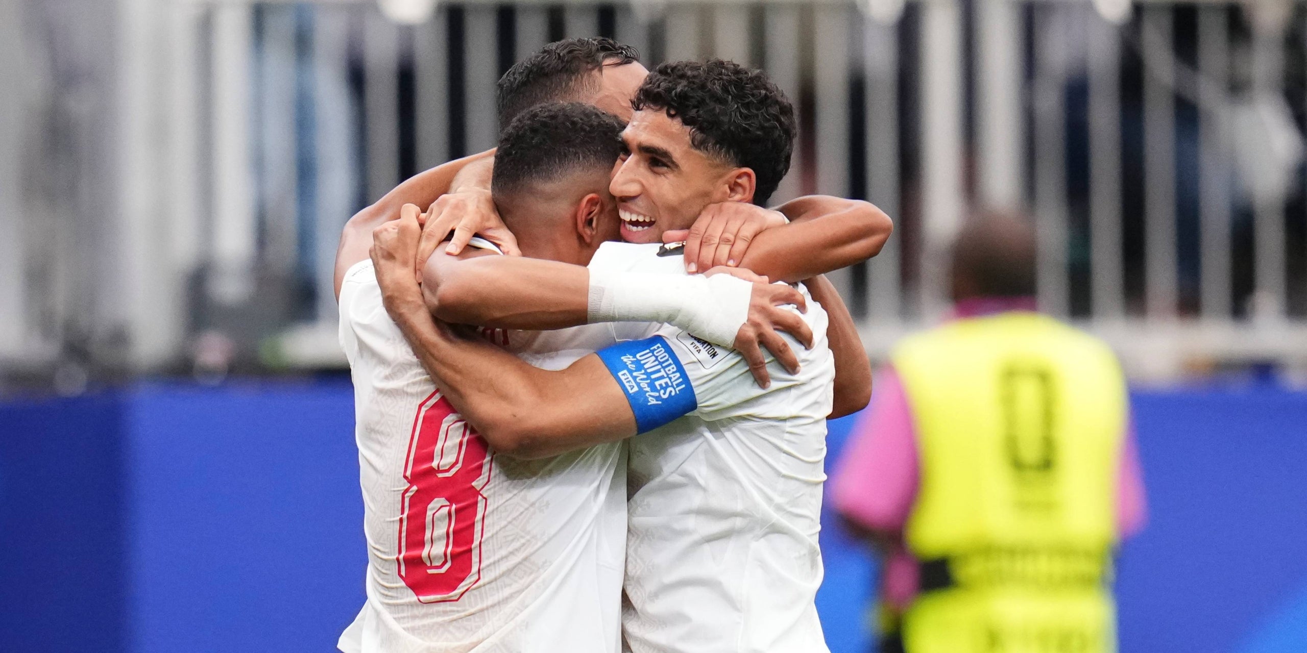 La celebració dels jugadors del Marroc. | Europa Press