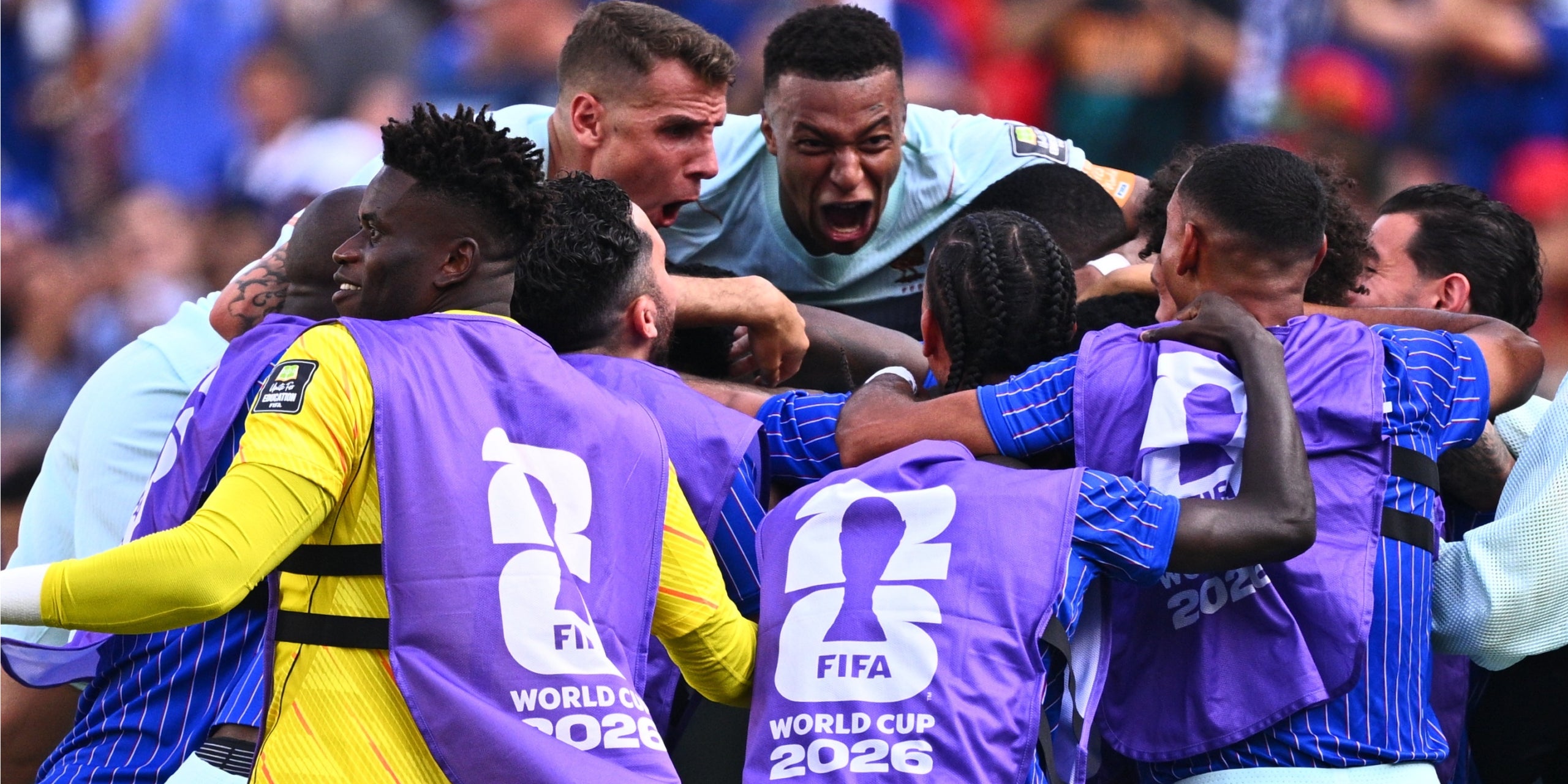 Els jugadors francesos, celebrant un dels gols contra el Marroc | Europa Press