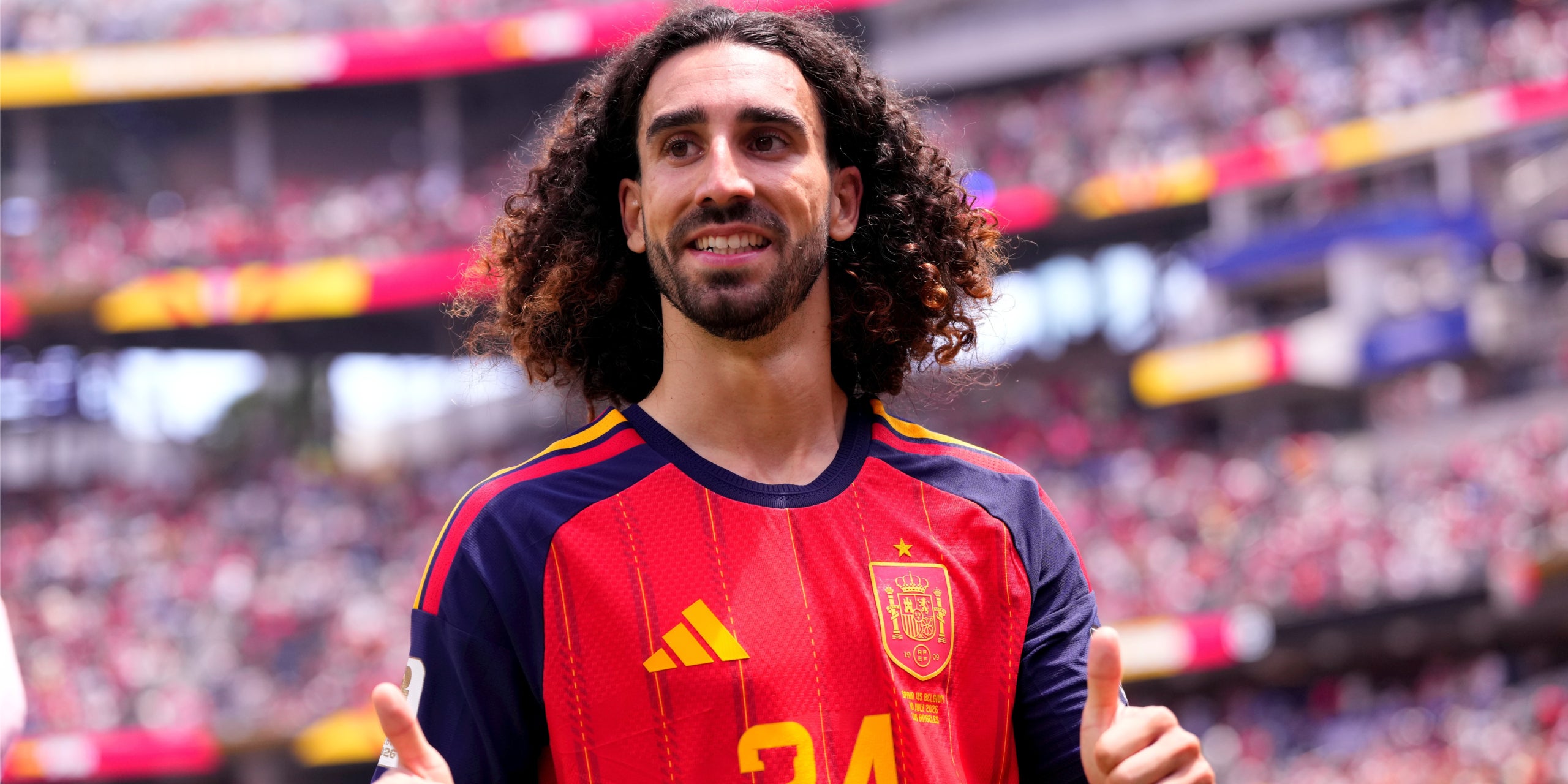 Marc Cucurella, durant un partit amb la selecció espanyola | Europa Press
