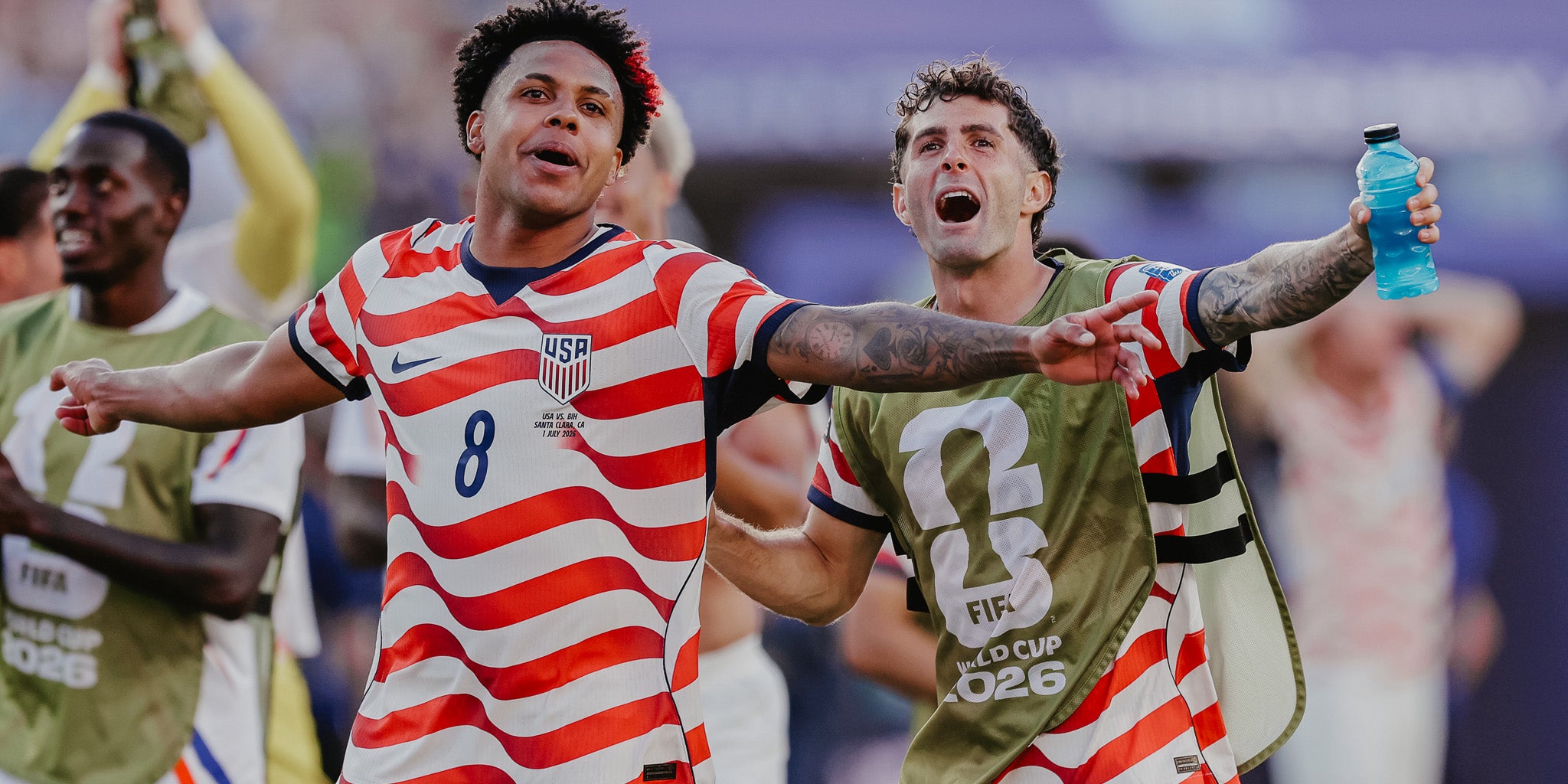 Els jugadors dels Estats Units, celebrant la victòria contra Bòsnia | @USMNT