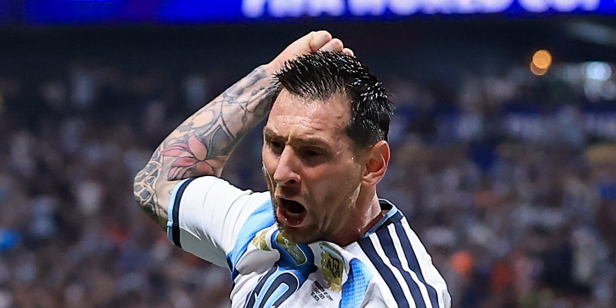 Leo Messi, celebrant un gol durant l'Argentina-Egipte del Mundial 2026 | FIFA