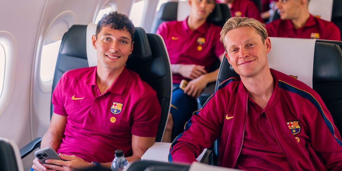 Andreas Christensen i Frenkie de Jong, viatjant a l'stage de pretemporada a Anglaterra | FC Barcelona