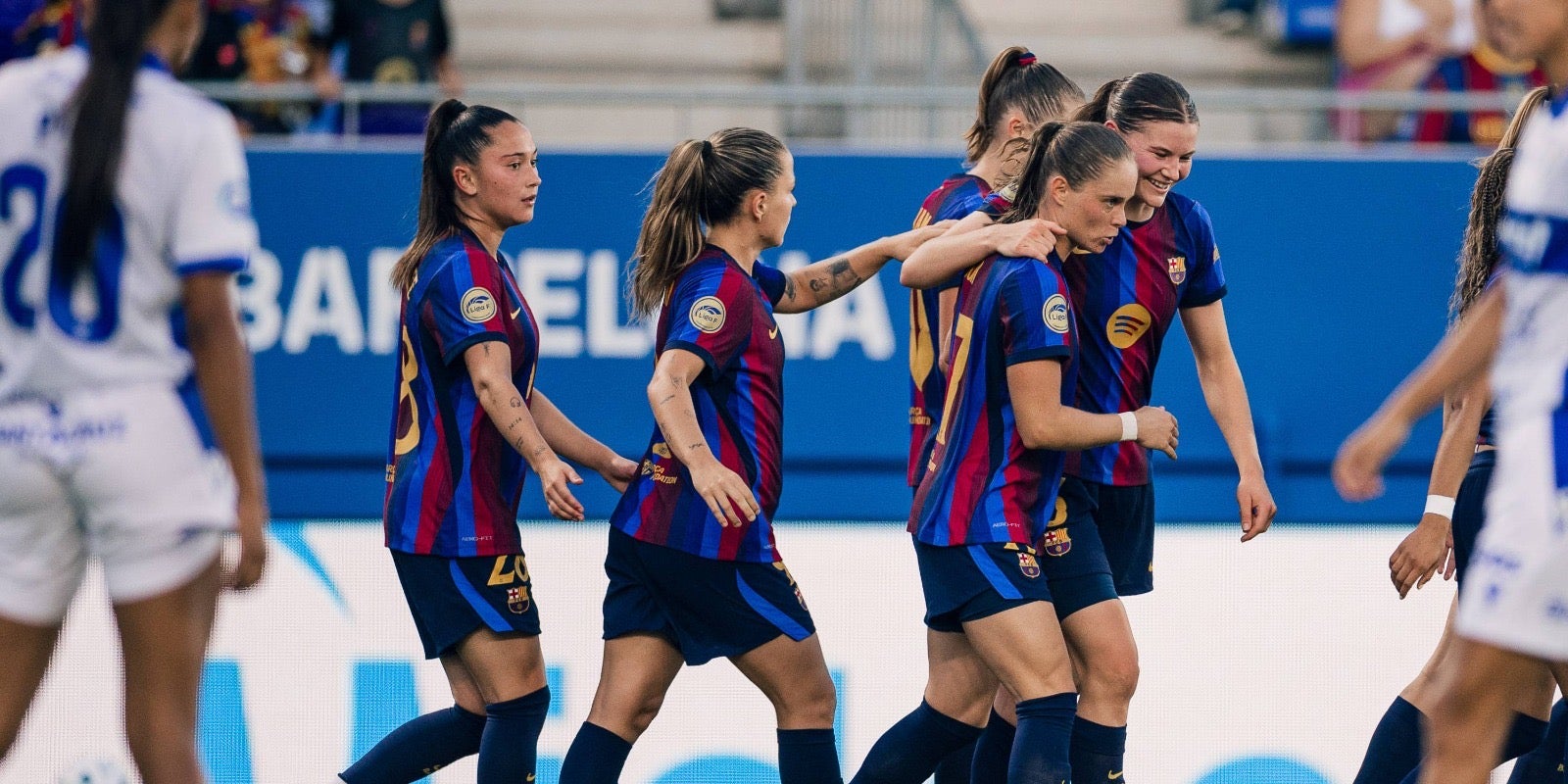 Les jugadores del Barça, celebrant un dels gols contra el Tenerife | Europa Press