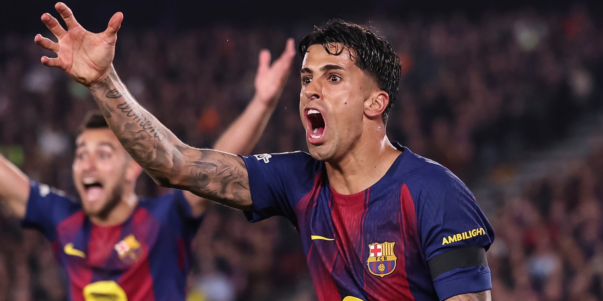 Joao Cancelo, durant un partit del Barça | Europa Press