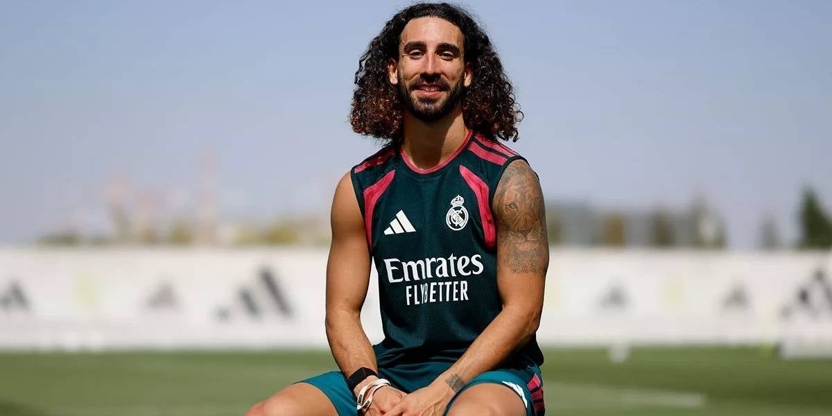 Marc Cucurella, durant un entrenament amb el Madrid | Europa Press