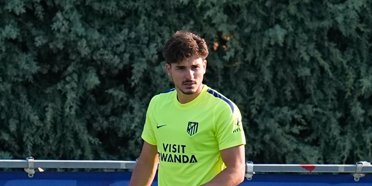 Julián Alvarez, durant un entrenament amb l'Atlètic de Madrid | Europa Press