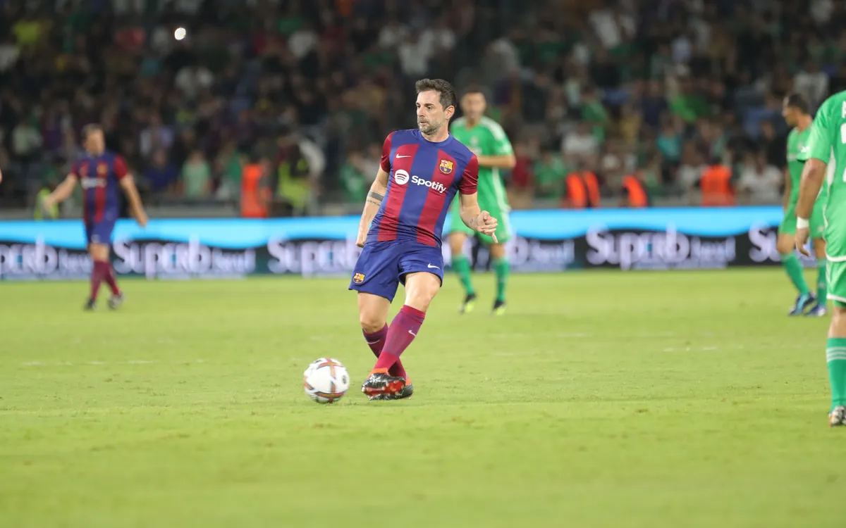 Jofre Mateu, durant un partit amb els Barça Legends | FC Barcelona