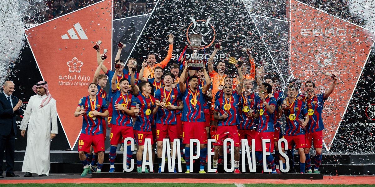 El Barça, celebrant el títol de la Supercopa 2026 | FC Barcelona
