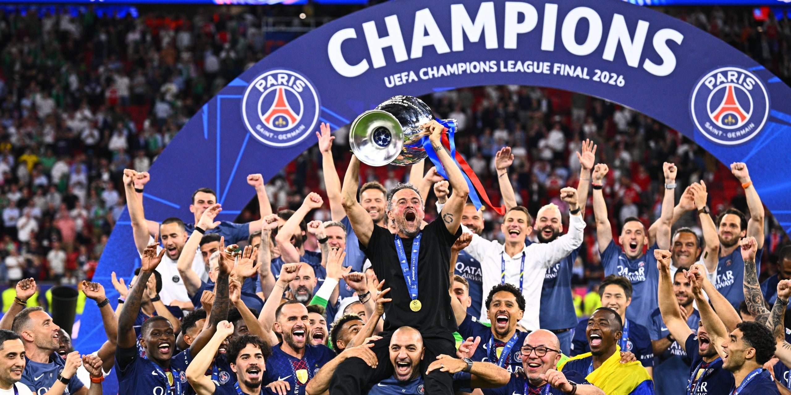 El PSG, amb el títol de la Champions League de la temporada passada | Europa Press